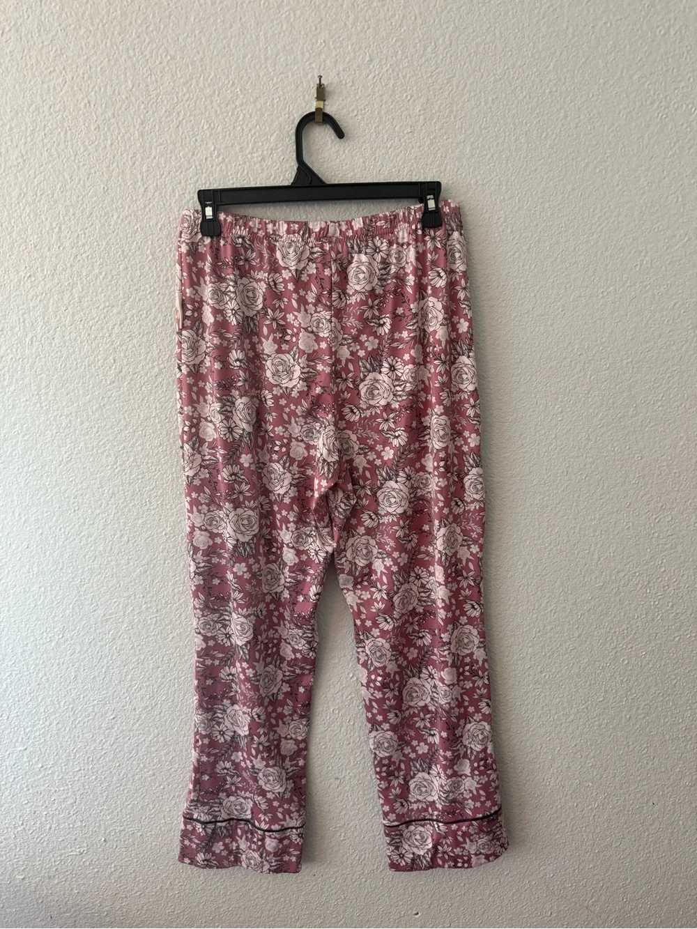 Mauve Floral PJ Pants Pull on Elastic waistband